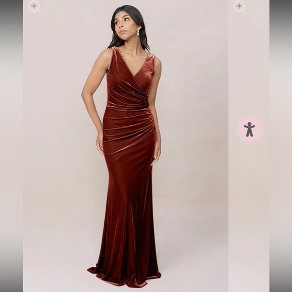 Revelry Dresses & Skirts - Revelry Dawson Velvet Dress in Terracotta Size 4 Bridesmaid Dress
